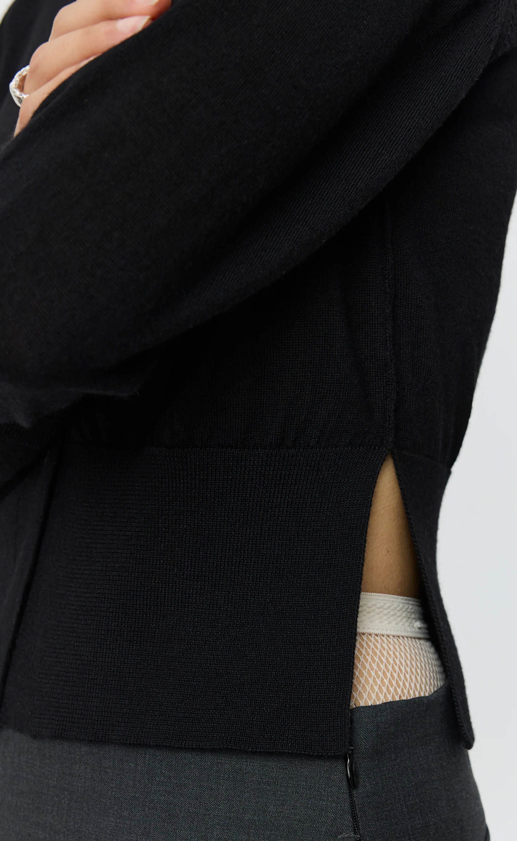 Appointment Cardigan - Black Merino Silk - Image 5