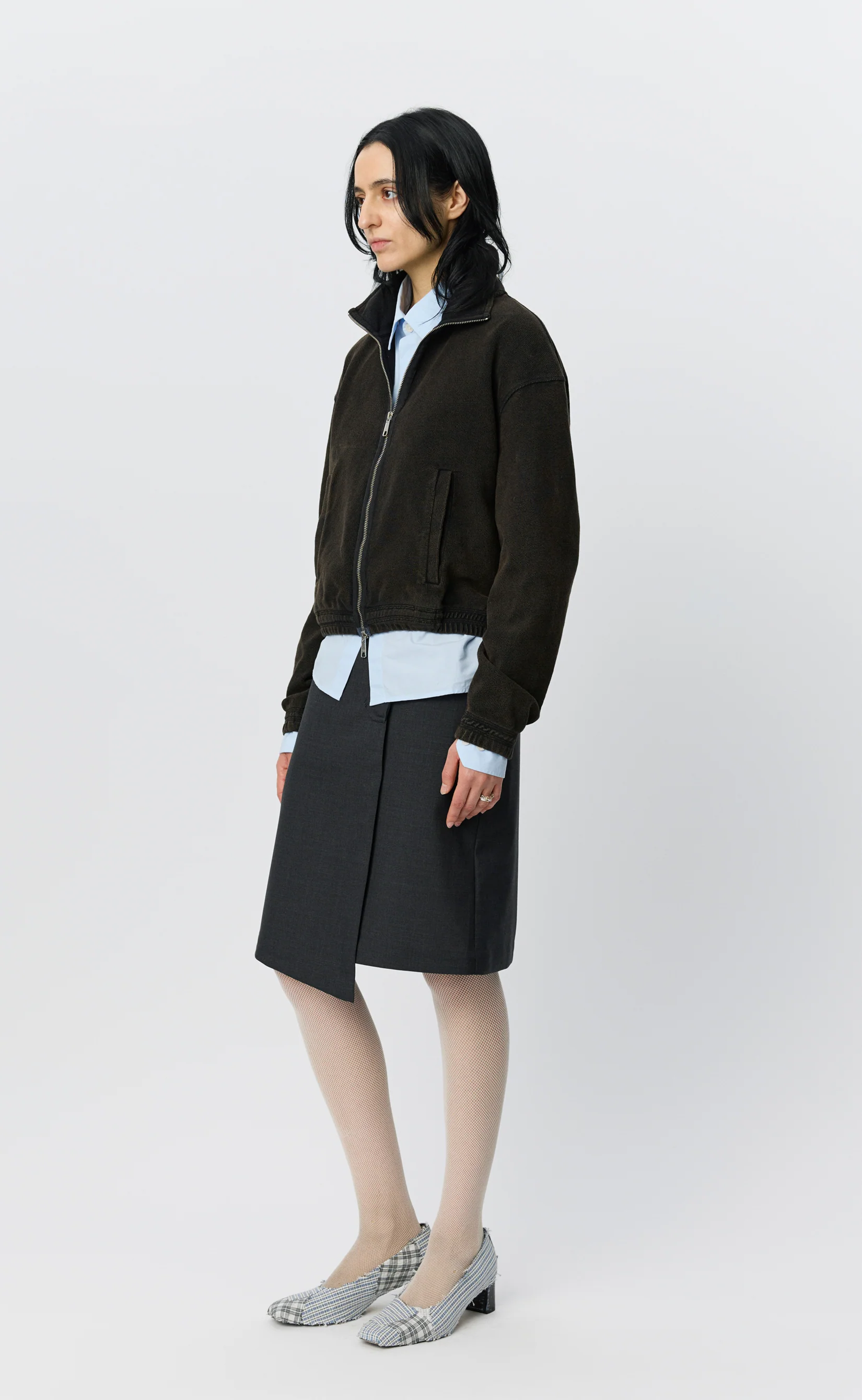 Cropped Covet Full Zip - Burned Black - Image 5
