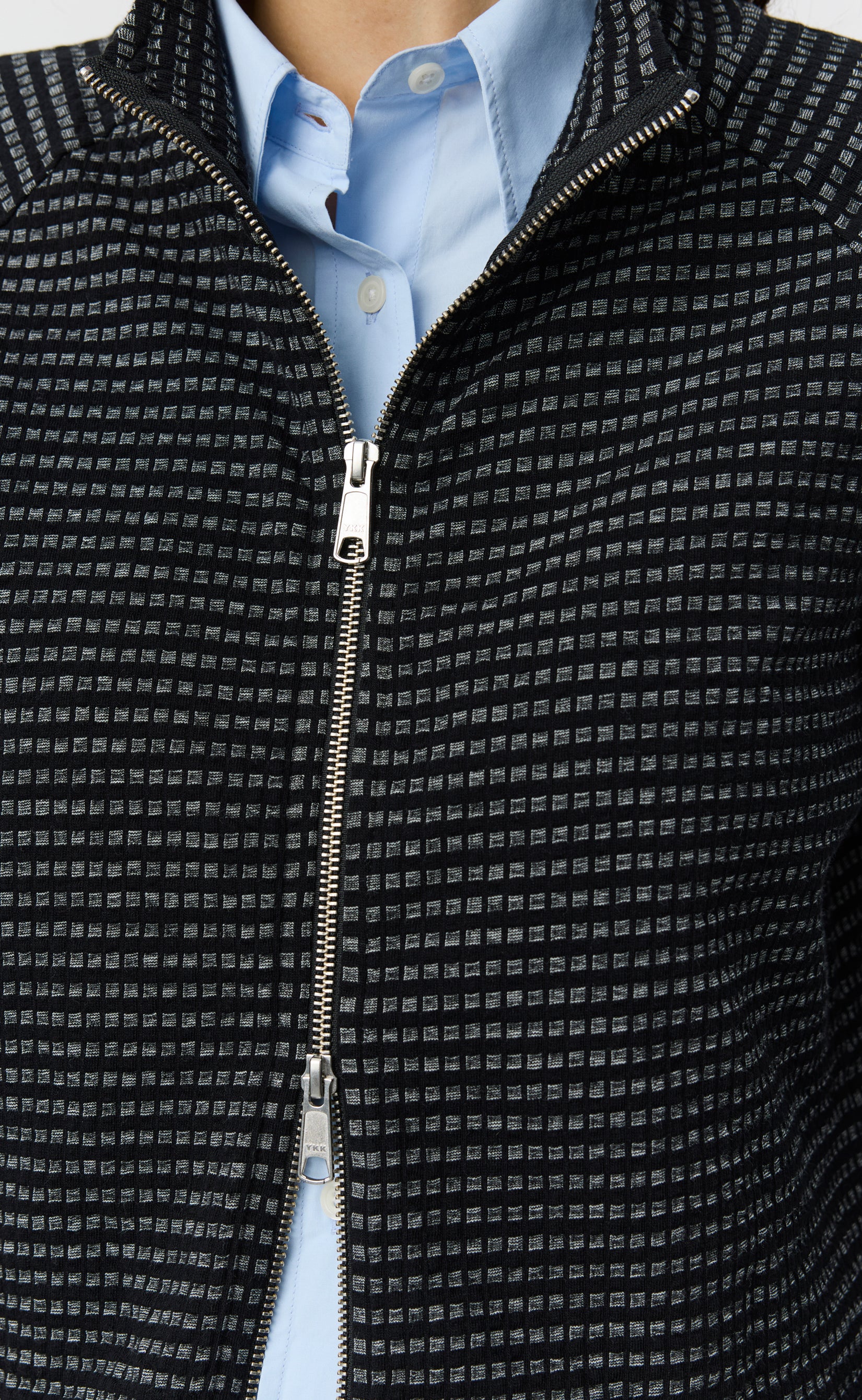 Cropped Leisure Zip Up - Black Experienced Check - Image 5