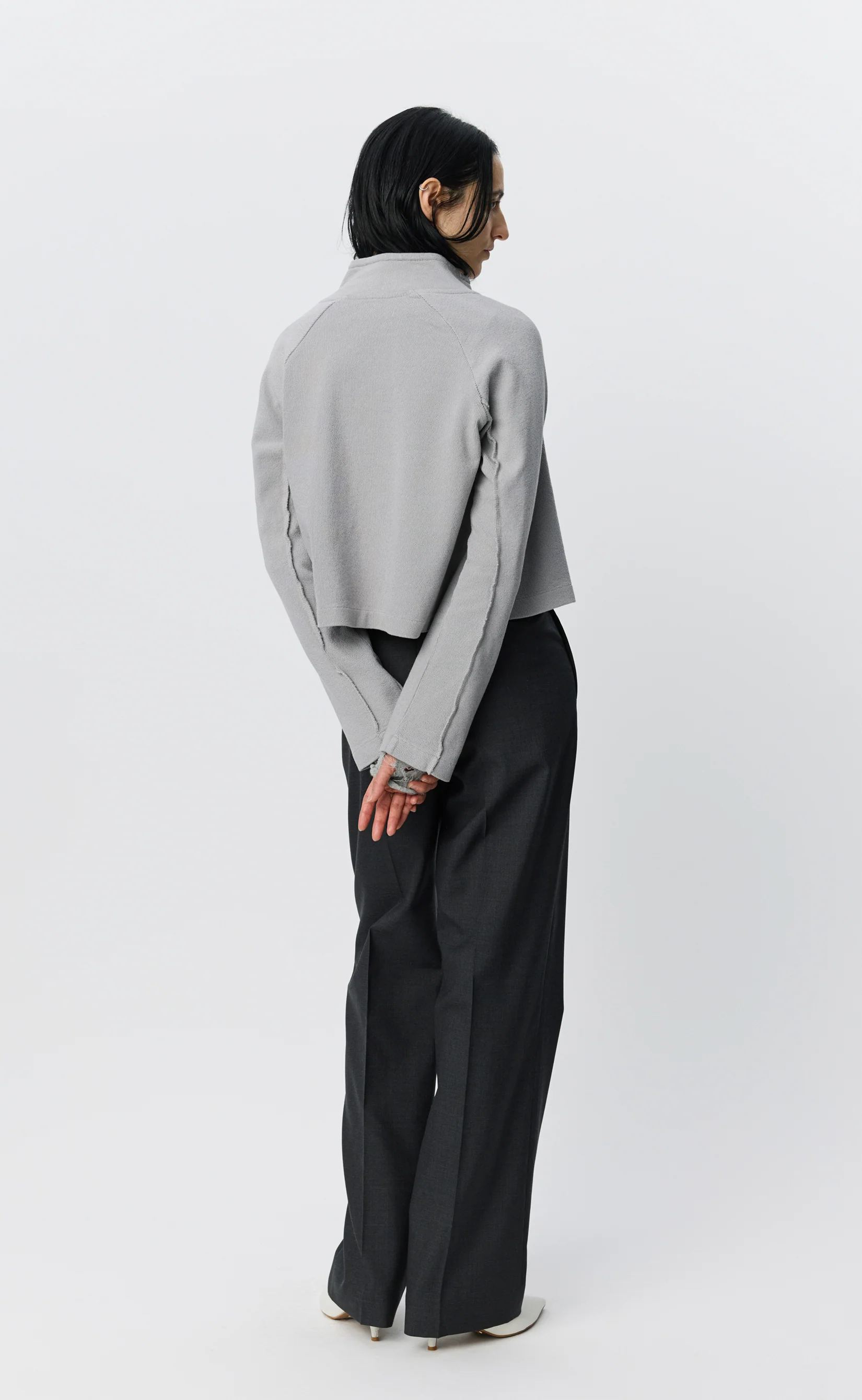 Cropped Leisure Zip Up - Mineral Grey Needle Jump - Image 3