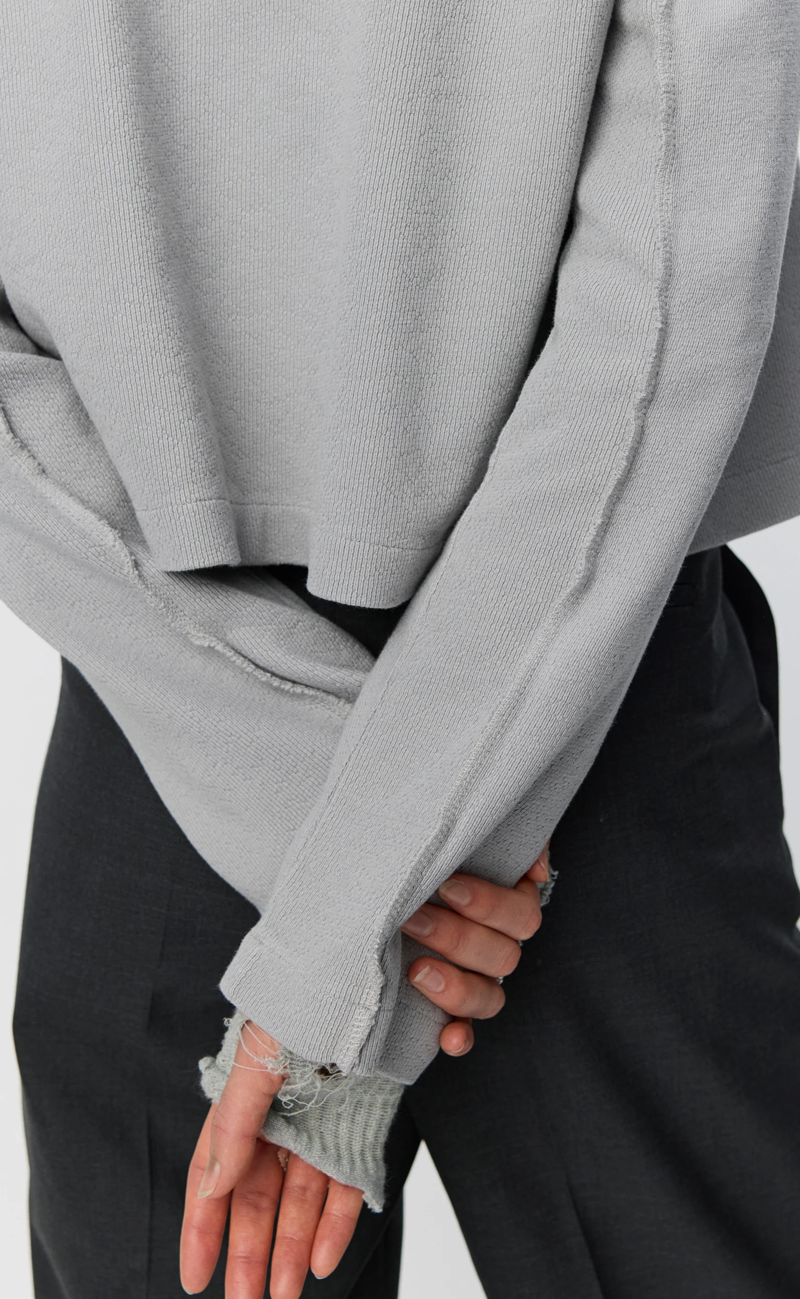 Cropped Leisure Zip Up - Mineral Grey Needle Jump - Image 4