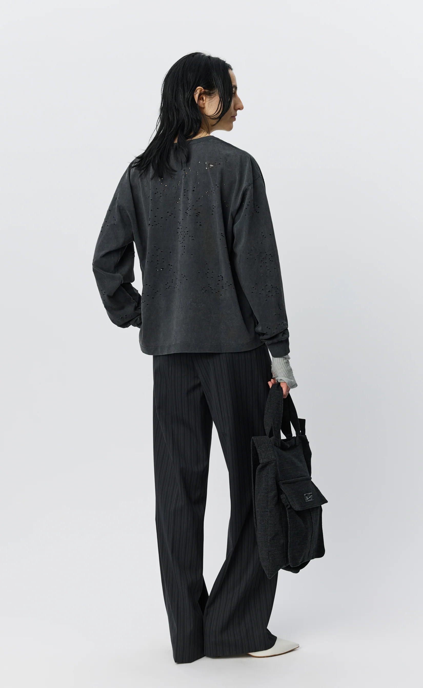 Cropped Relaxed LS Tee - Fault and Fracture - Image 3