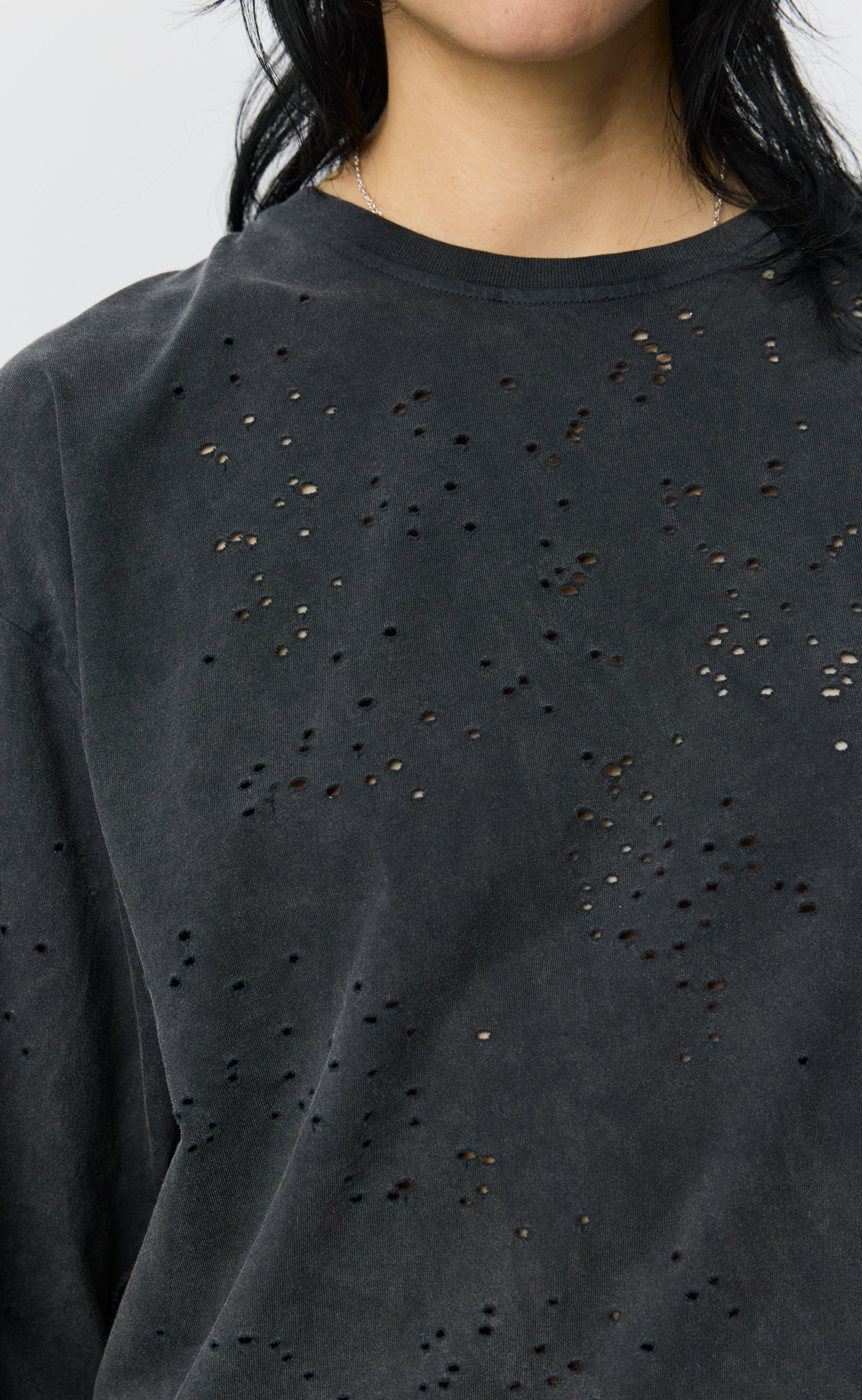 Cropped Relaxed LS Tee - Fault and Fracture - Image 4