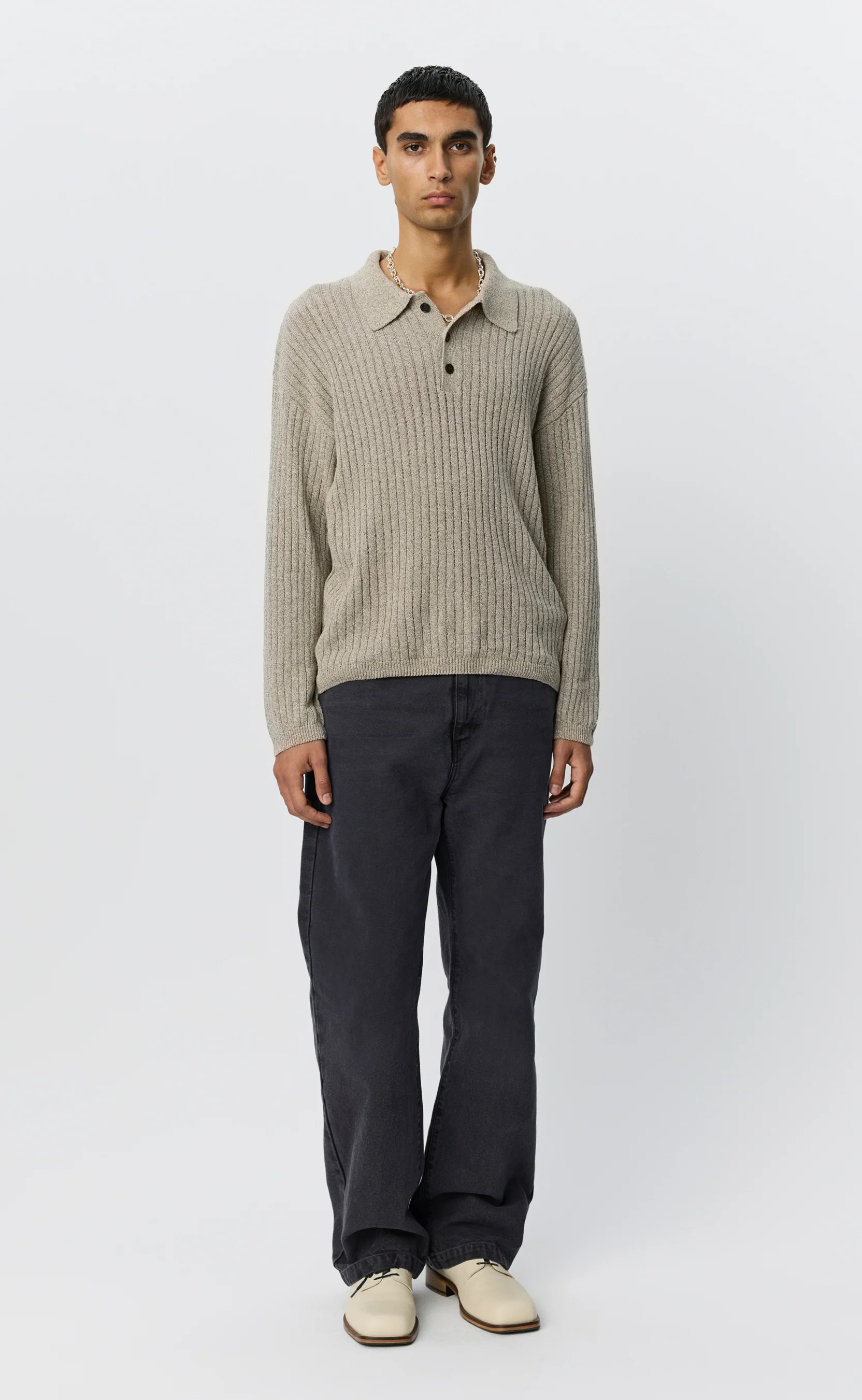 Digit Polo Knit - Oatmeal Grains - Image 4