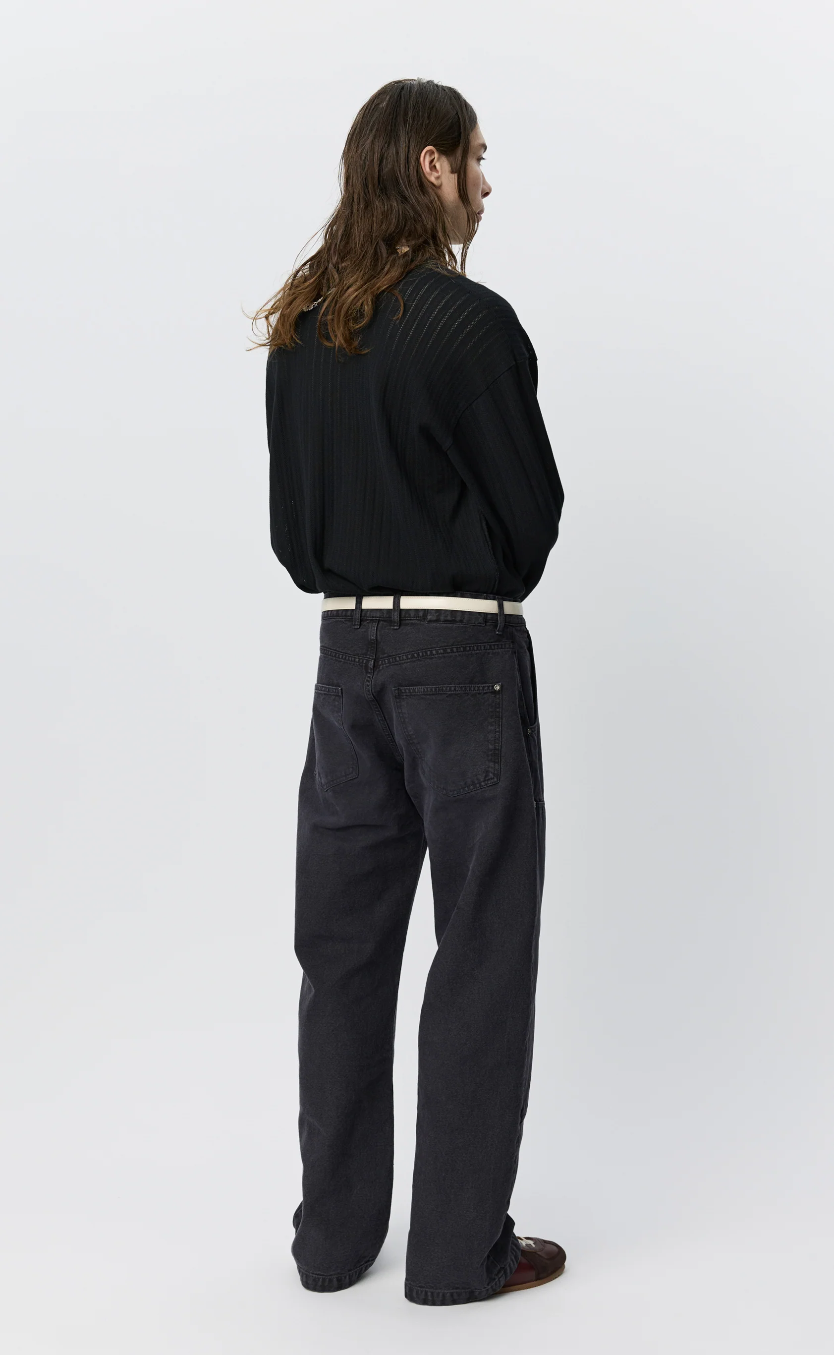 Double Knee Jeans - Dark Grey Canvas - Image 4