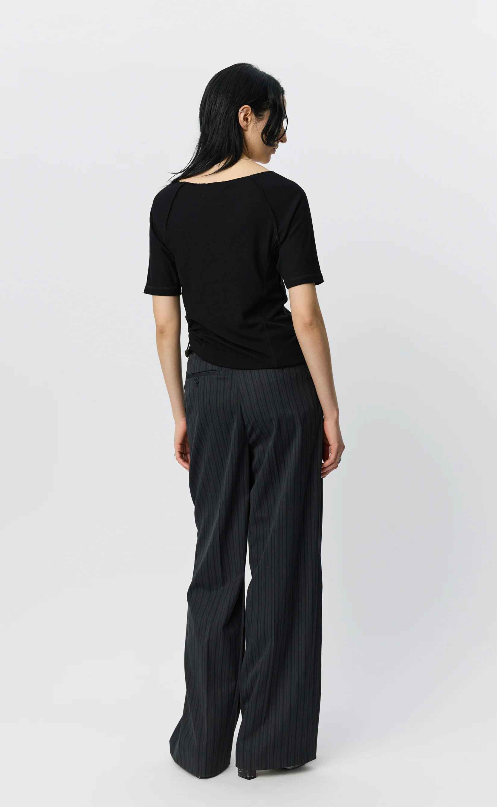 Flatlock Raglan Tee - Black Rib - Image 3