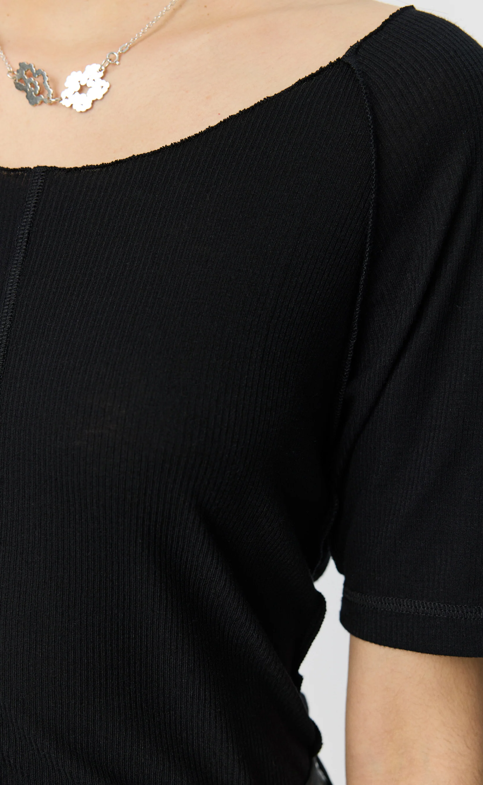Flatlock Raglan Tee - Black Rib - Image 5