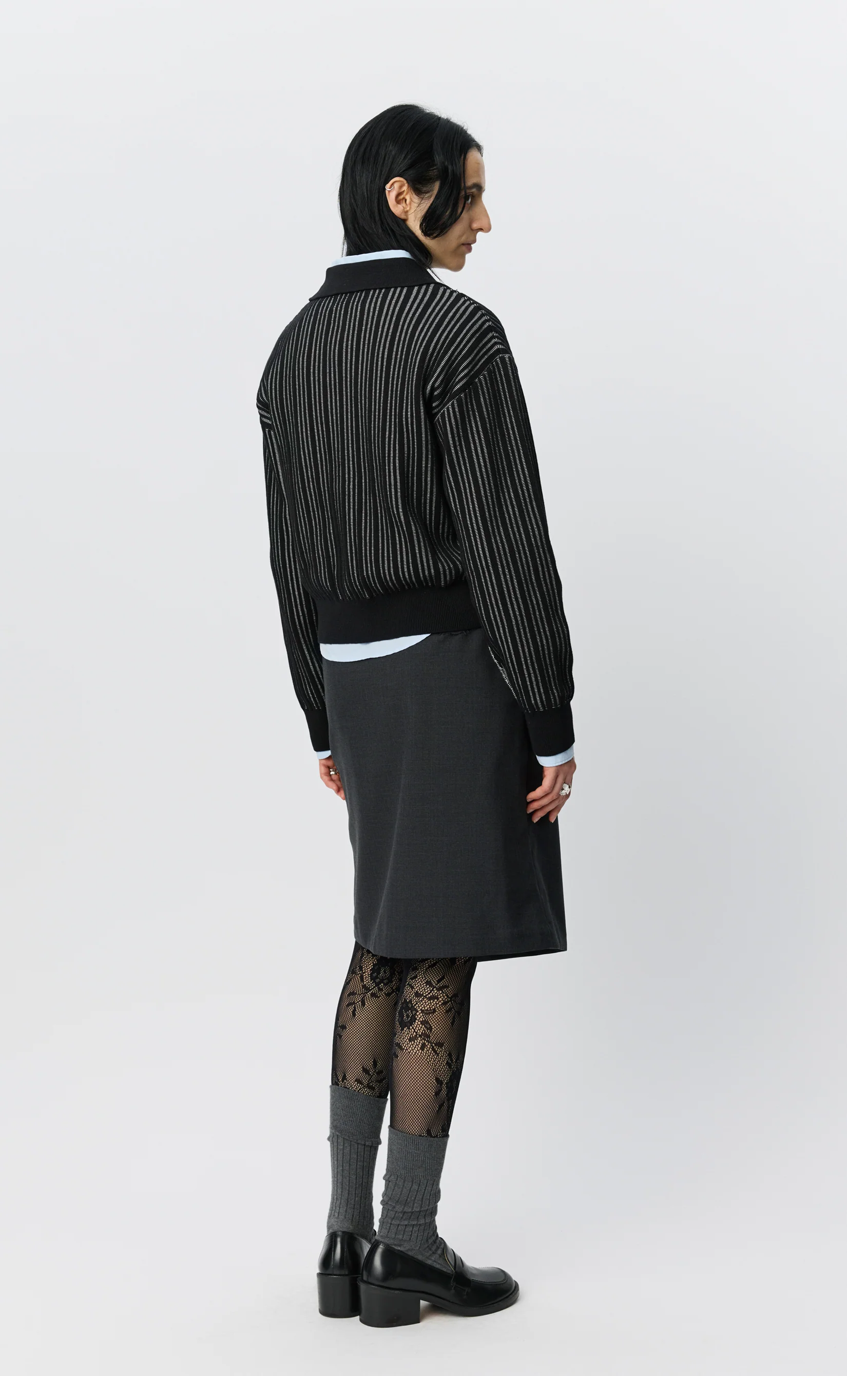Form Cardigan - Black Stripe - Image 3