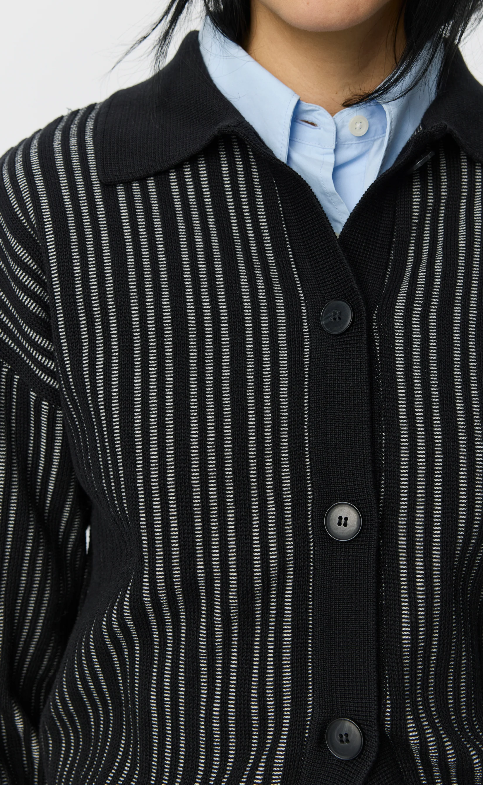 Form Cardigan - Black Stripe - Image 4