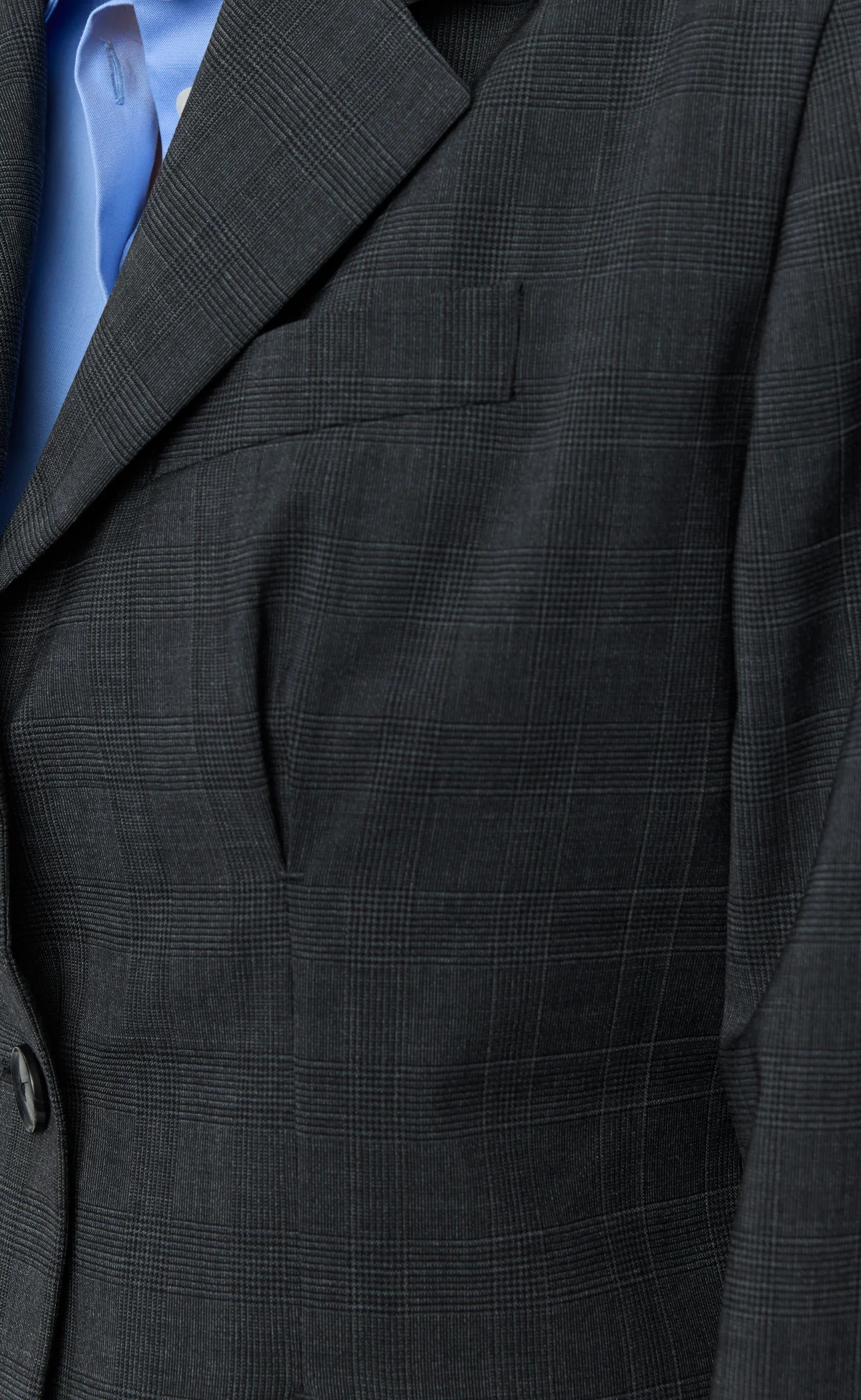 Inverted Pleat Blazer - Dark Grey Check - Image 5