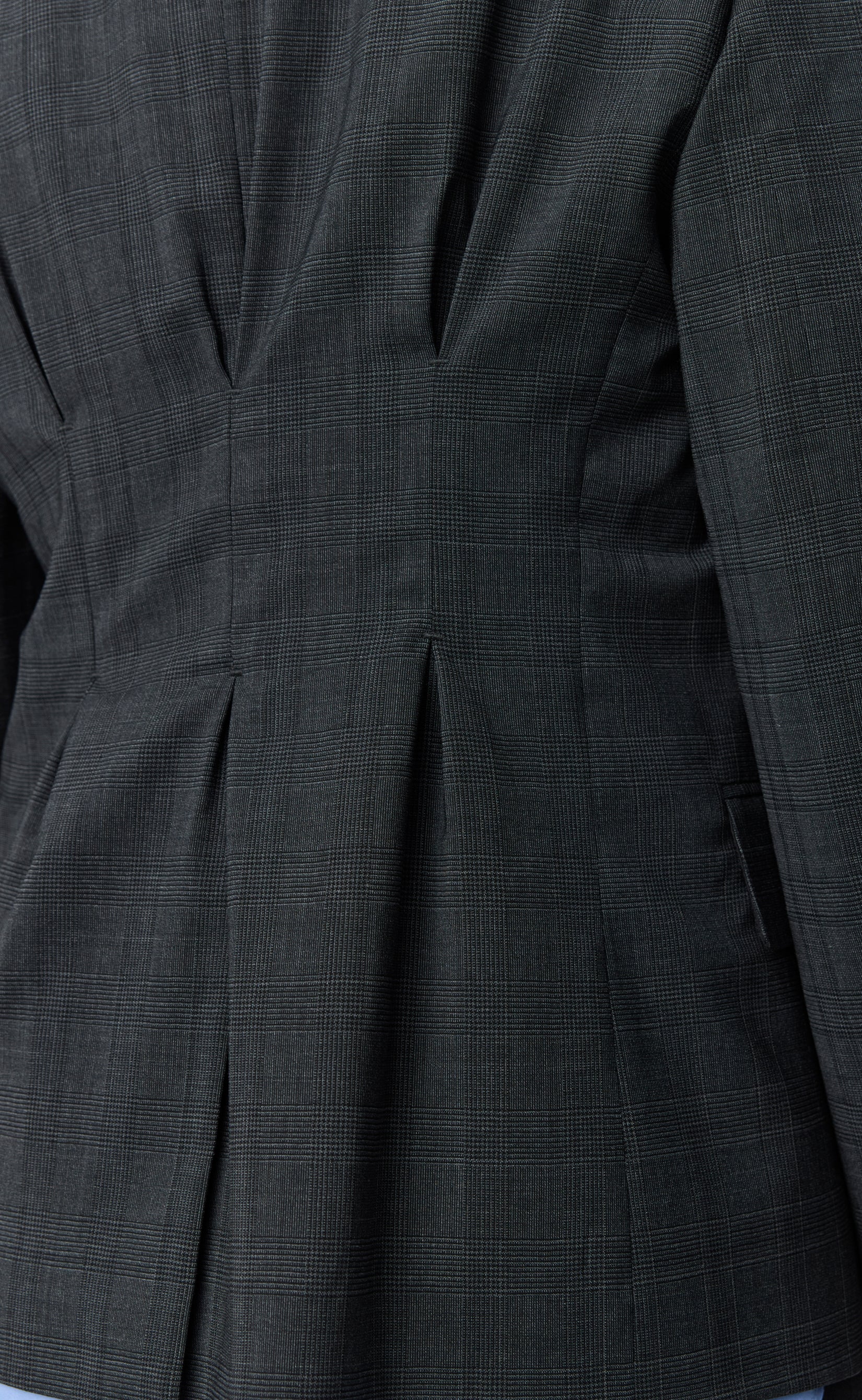 Inverted Pleat Blazer - Dark Grey Check - Image 6