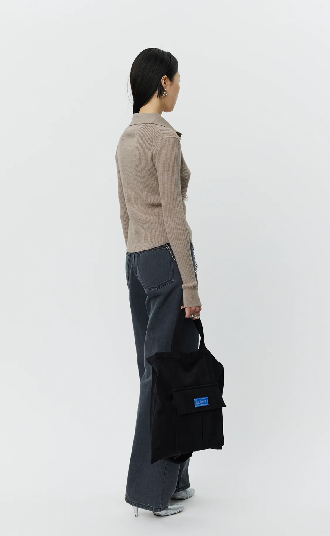 Knitted Rib Shirt - Oatmeal - Image 4