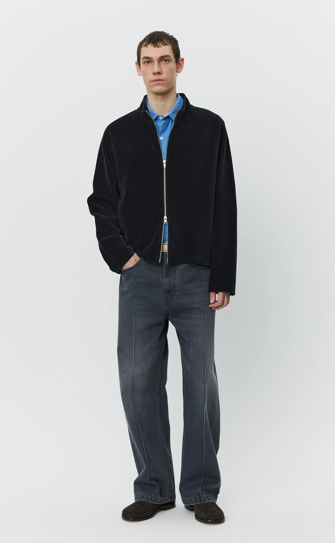 Leisure Zip Up - Black Jersey Cord - Image 4