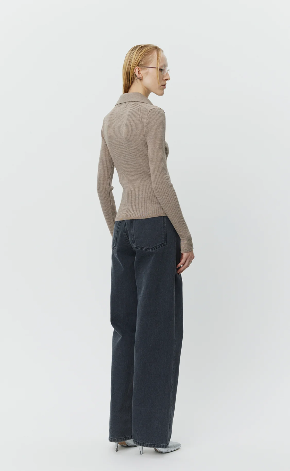 Open Placket Polo - Oatmeal - Image 4