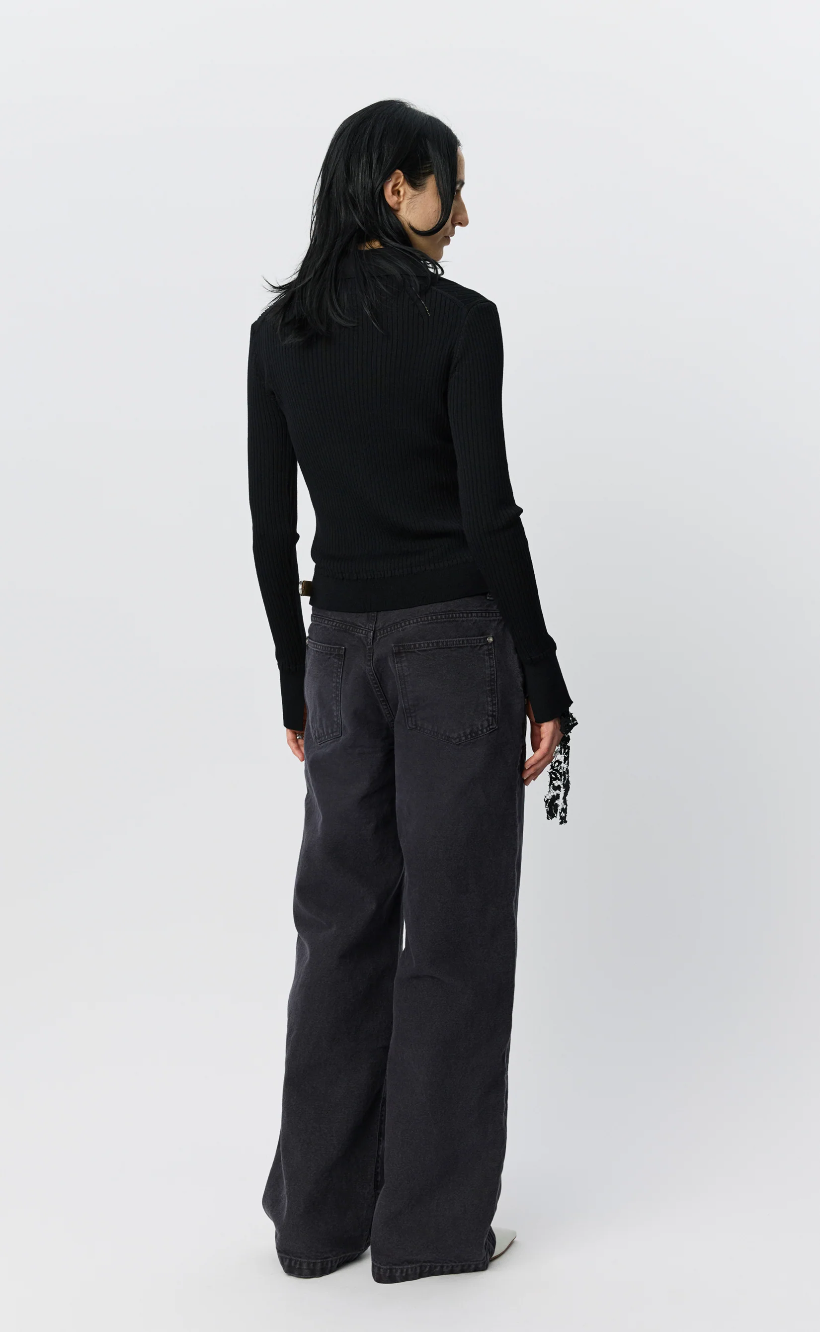 Partial Placket Polo - Black Rib - Image 3
