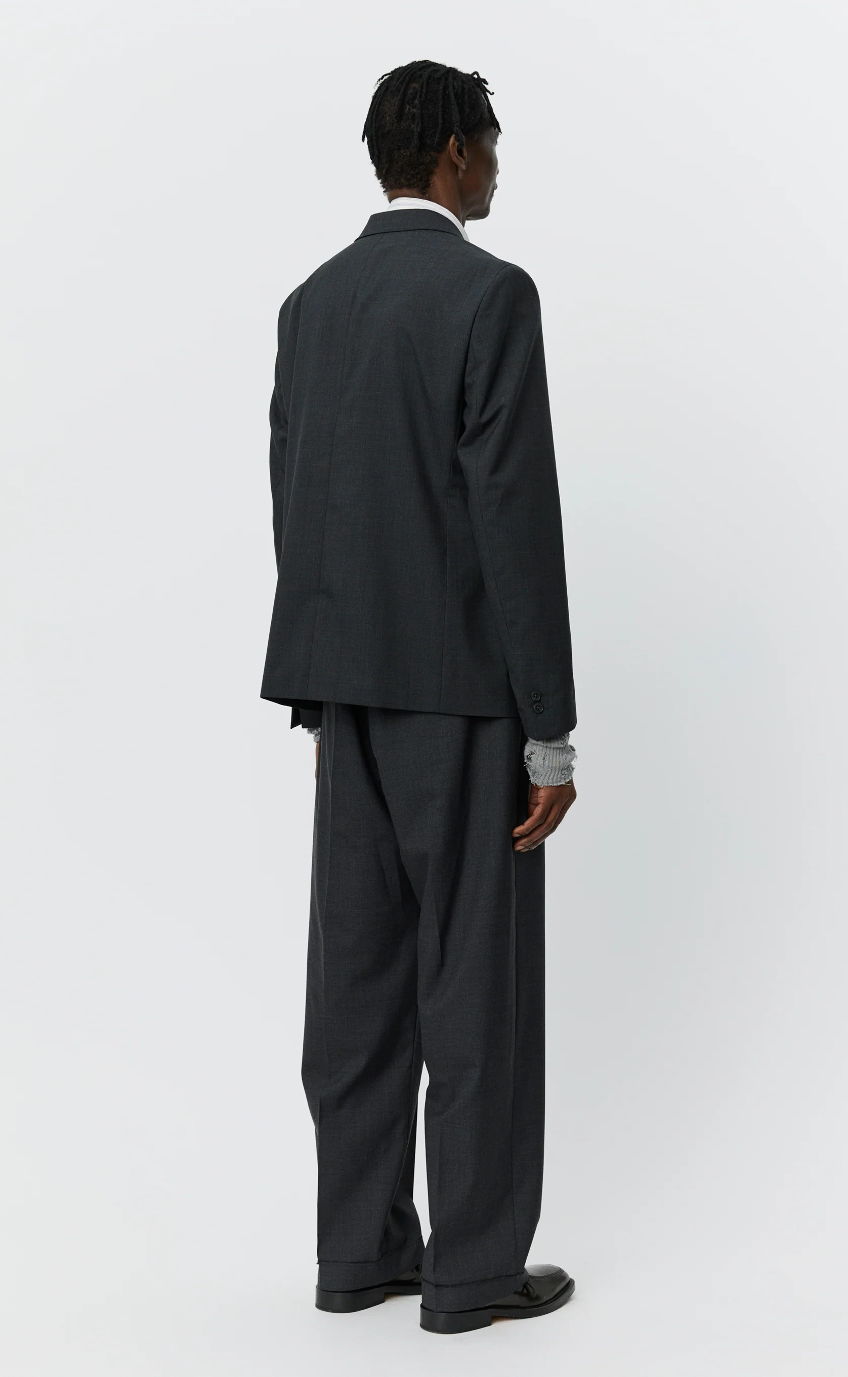 Patch Pocket Blazer - Grey Wool - Image 3