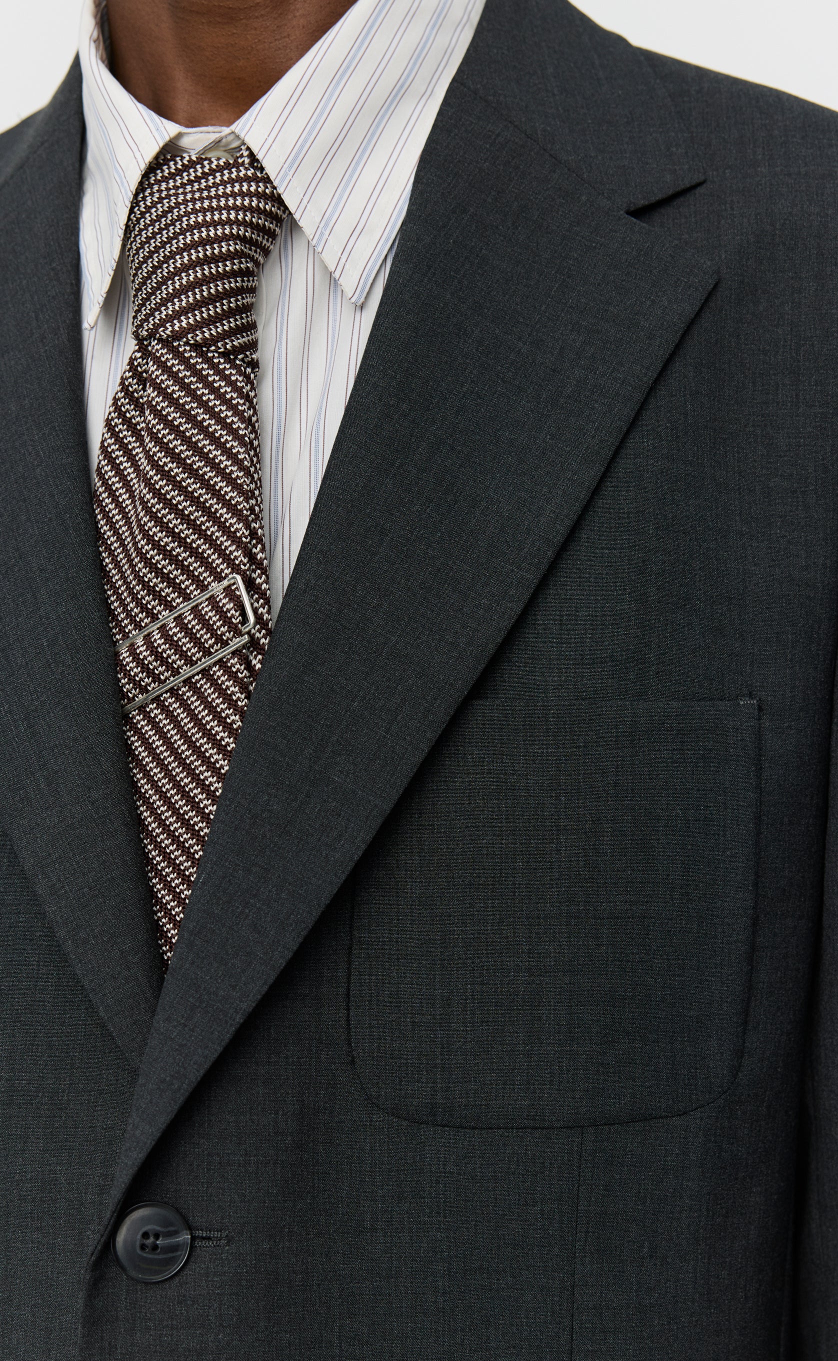 Patch Pocket Blazer - Grey Wool - Image 5