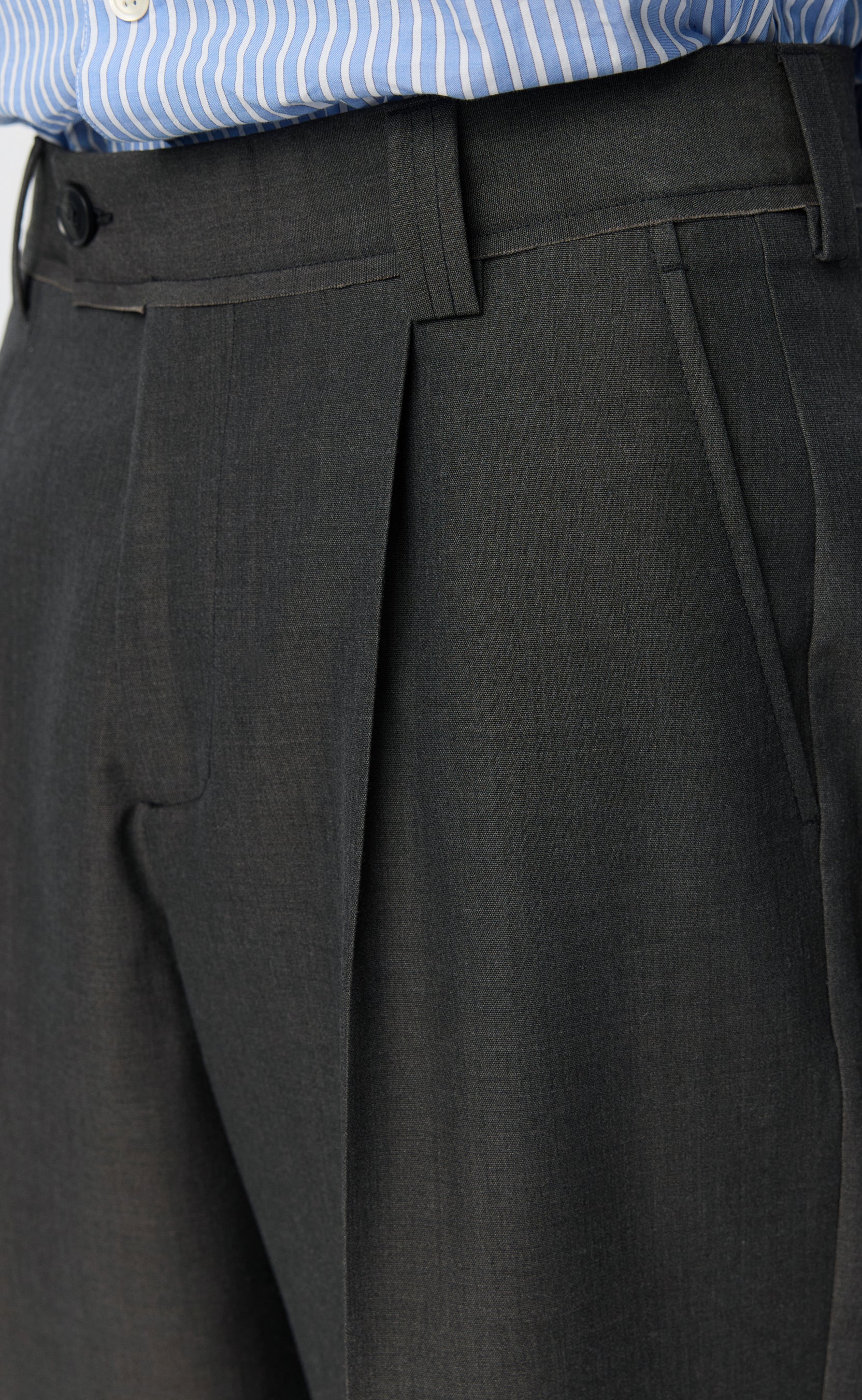 Patch Trousers - Grey Dry Wool - Image 5