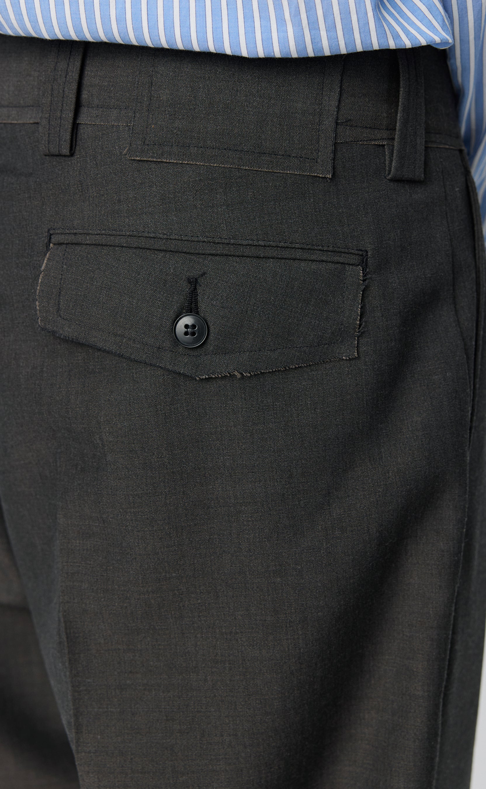 Patch Trousers - Grey Dry Wool - Image 7