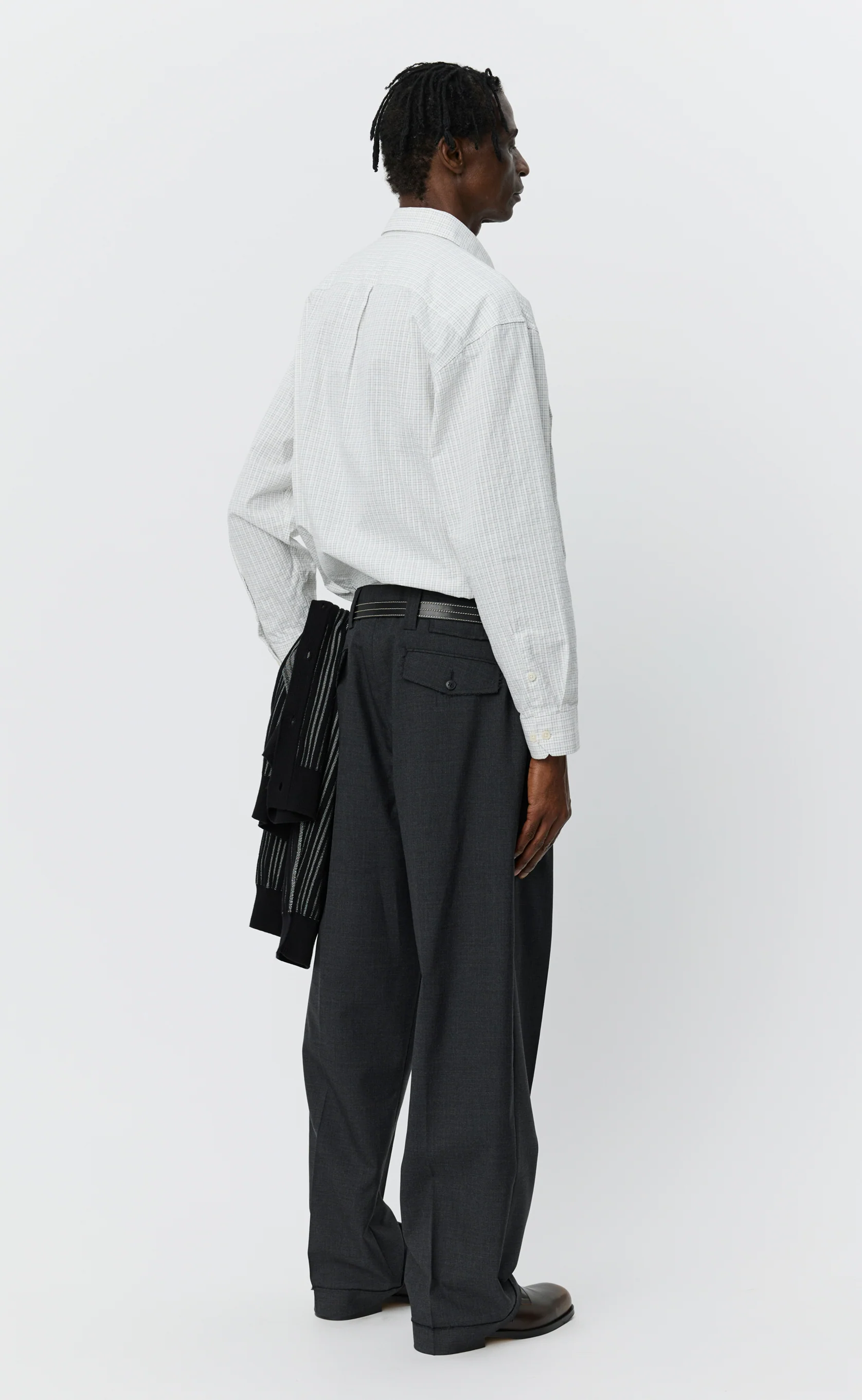 Patch Trousers - Grey Wool - Image 3
