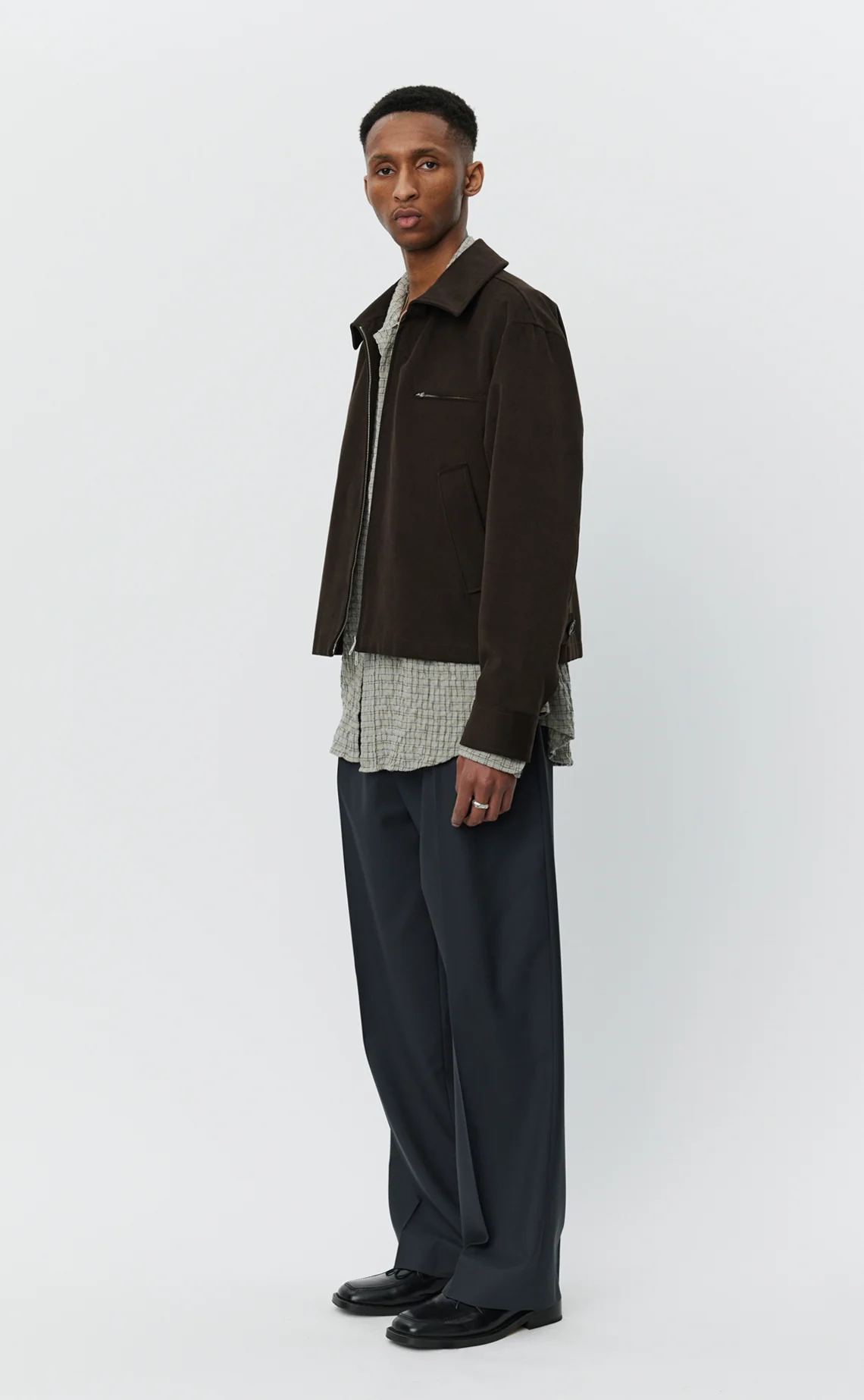 Postal Jacket - Brown Brushed Cotton Twill - Image 3