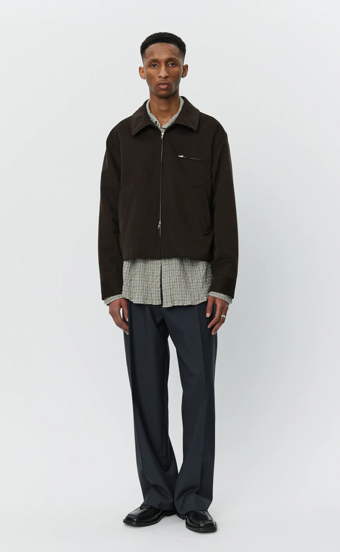 Postal Jacket - Brown Brushed Cotton Twill - Image 6