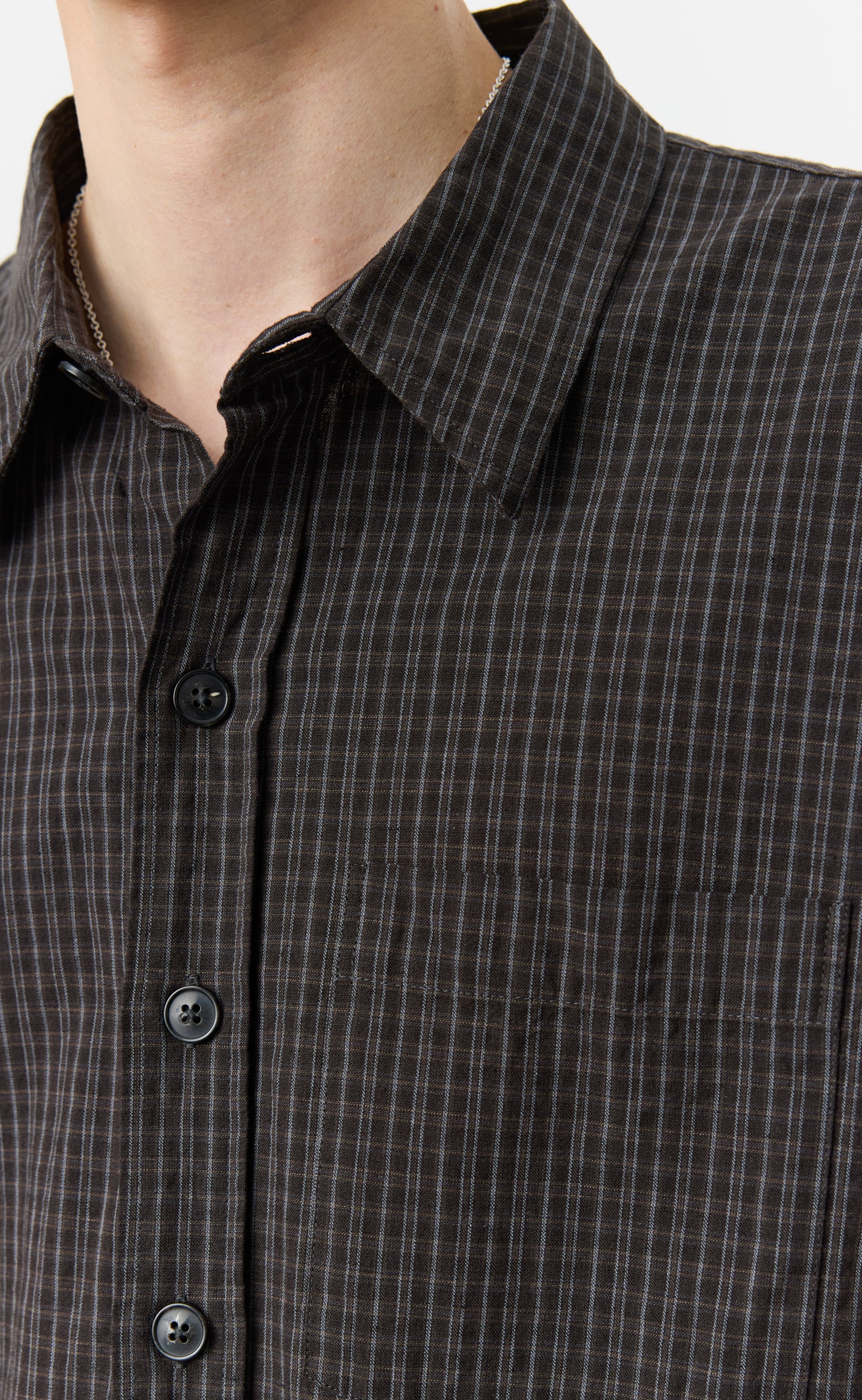 Priority Shirt - Dark Linen Check - Image 4