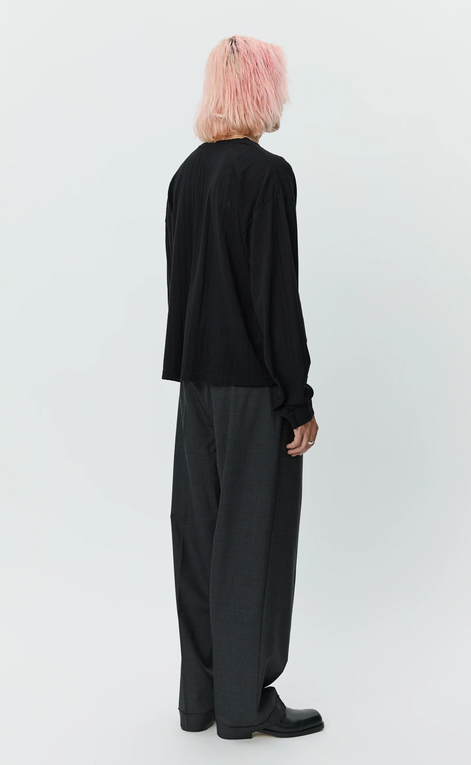 Relaxed LS Tee - Black Lace Stripe - Image 4