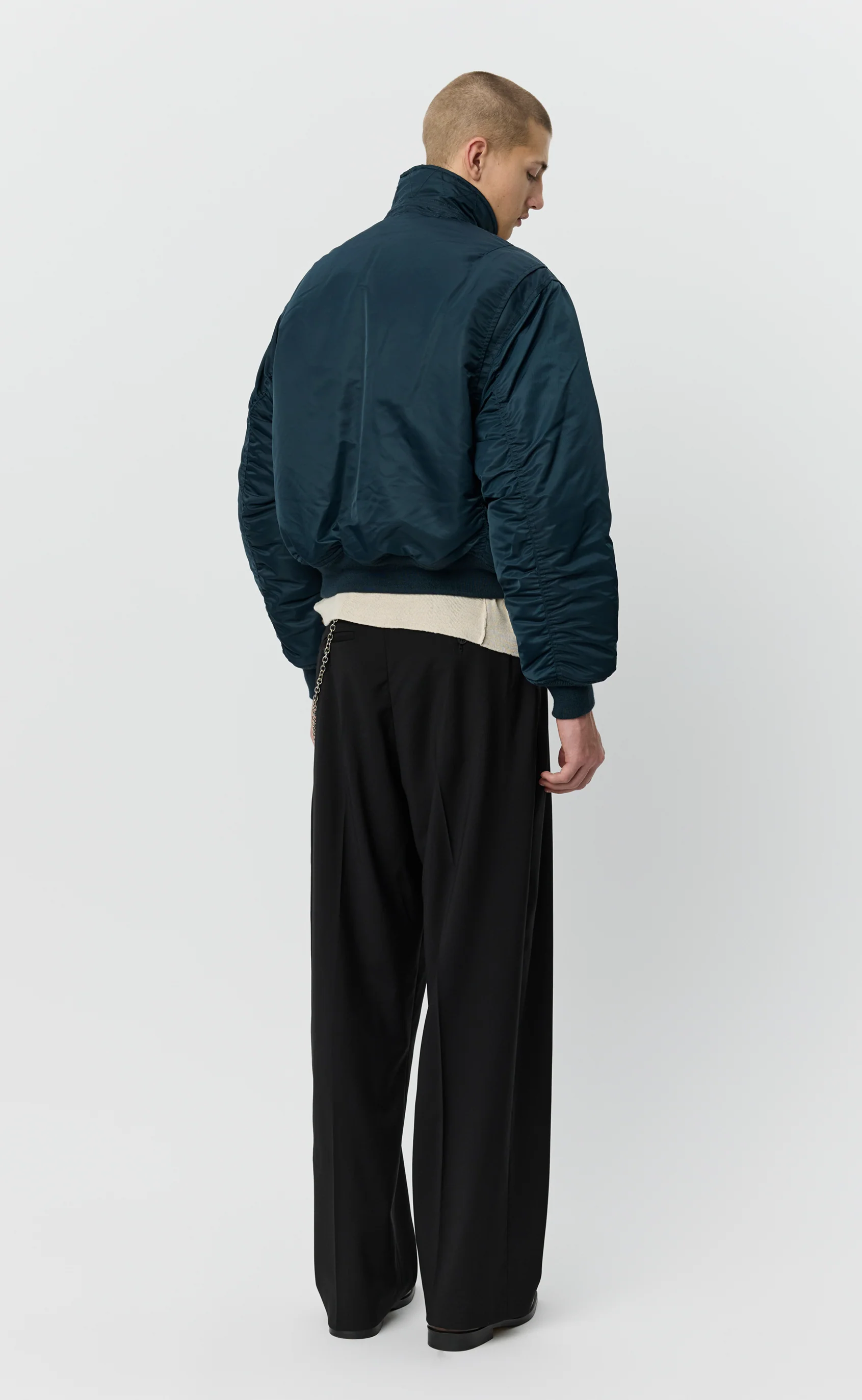 Schott CWU Bomber - Navy Recycled Nylon - Image 5