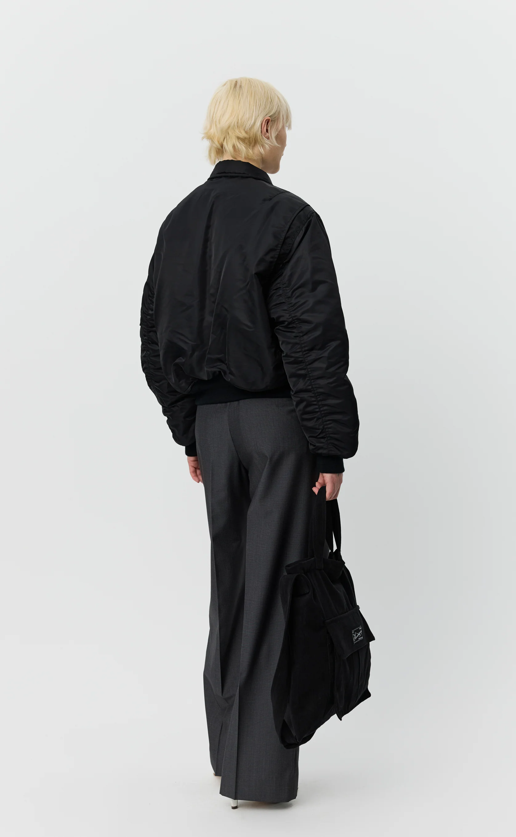 Schott CWU Bomber - Black Recycled Nylon - Image 4