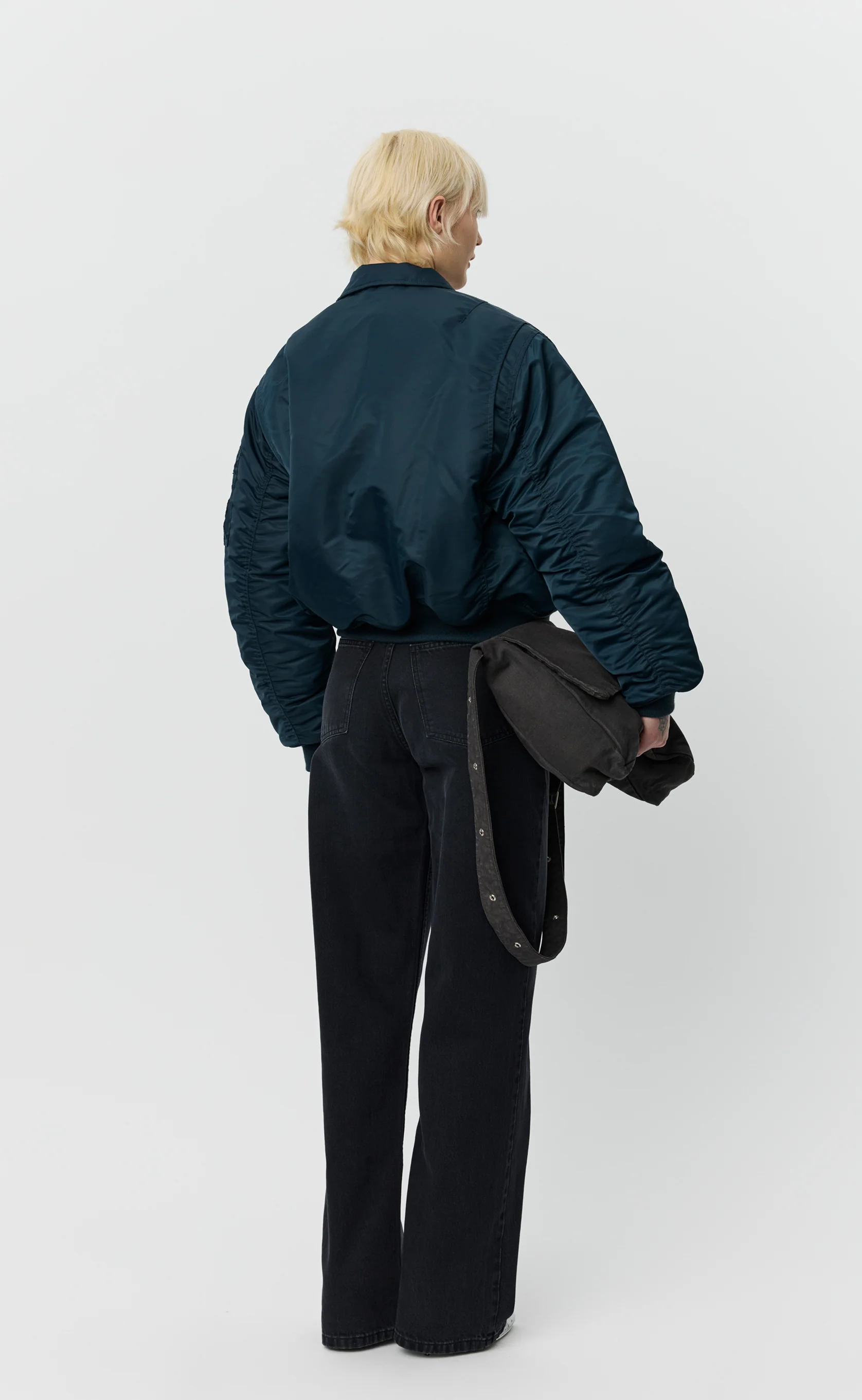 Schott CWU Bomber - Navy Recycled Nylon - Image 4