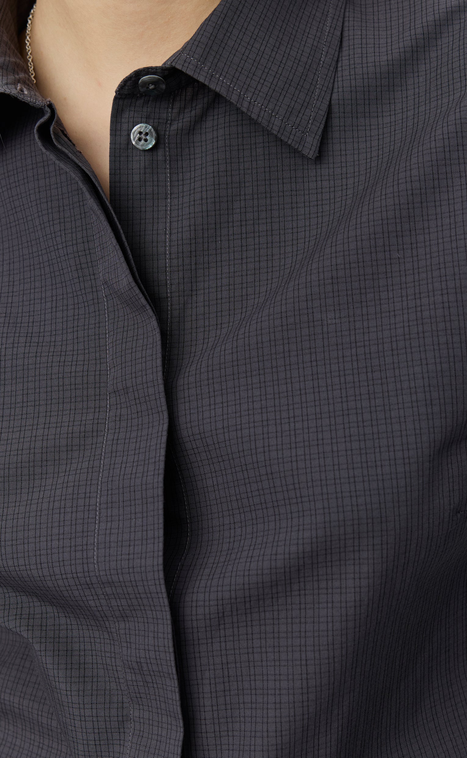 Software Shirt - Mushroom Micro Check Poplin - Image 4