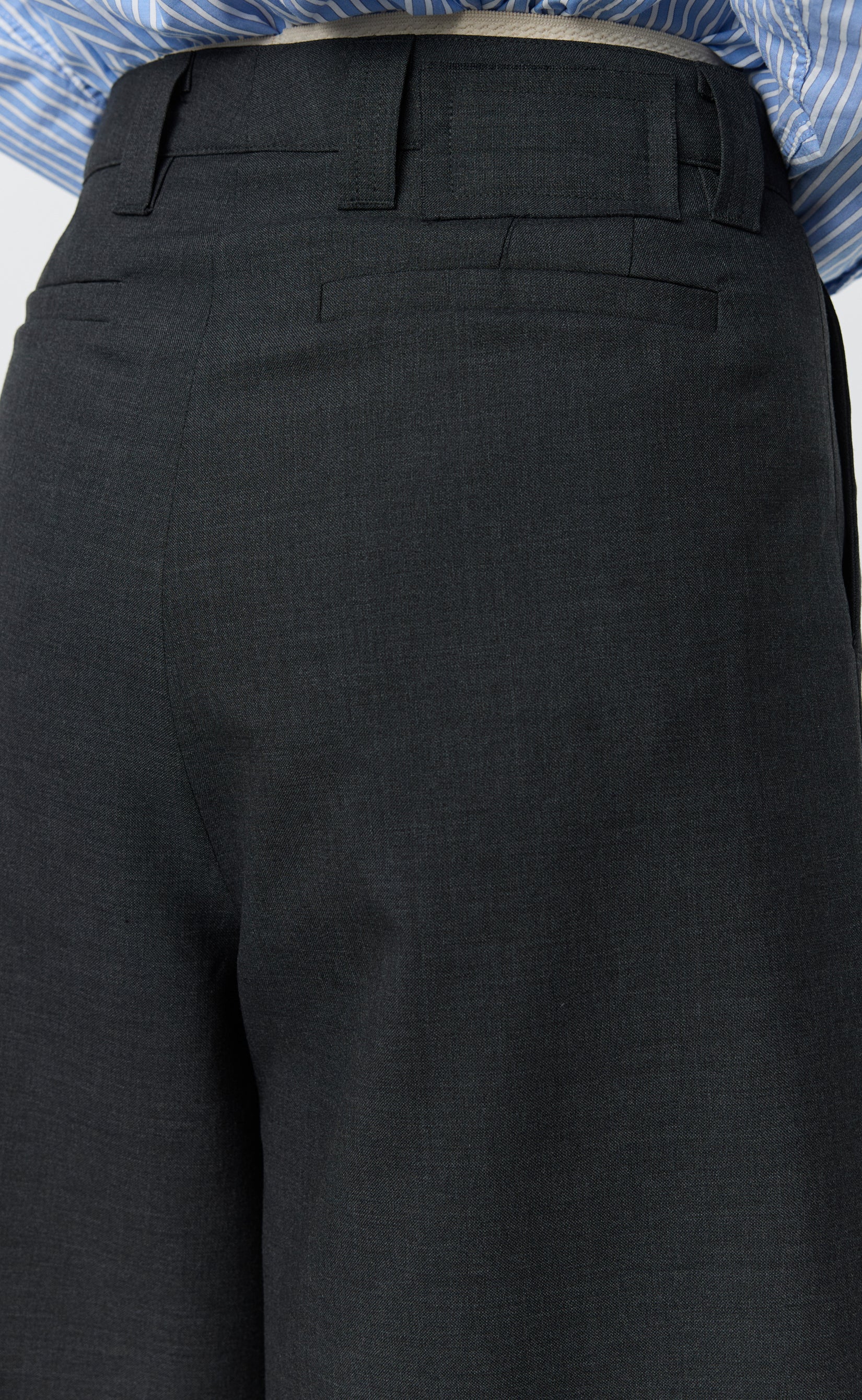 Womens Slash Shorts - Dark Grey Tropical Wool - Image 5